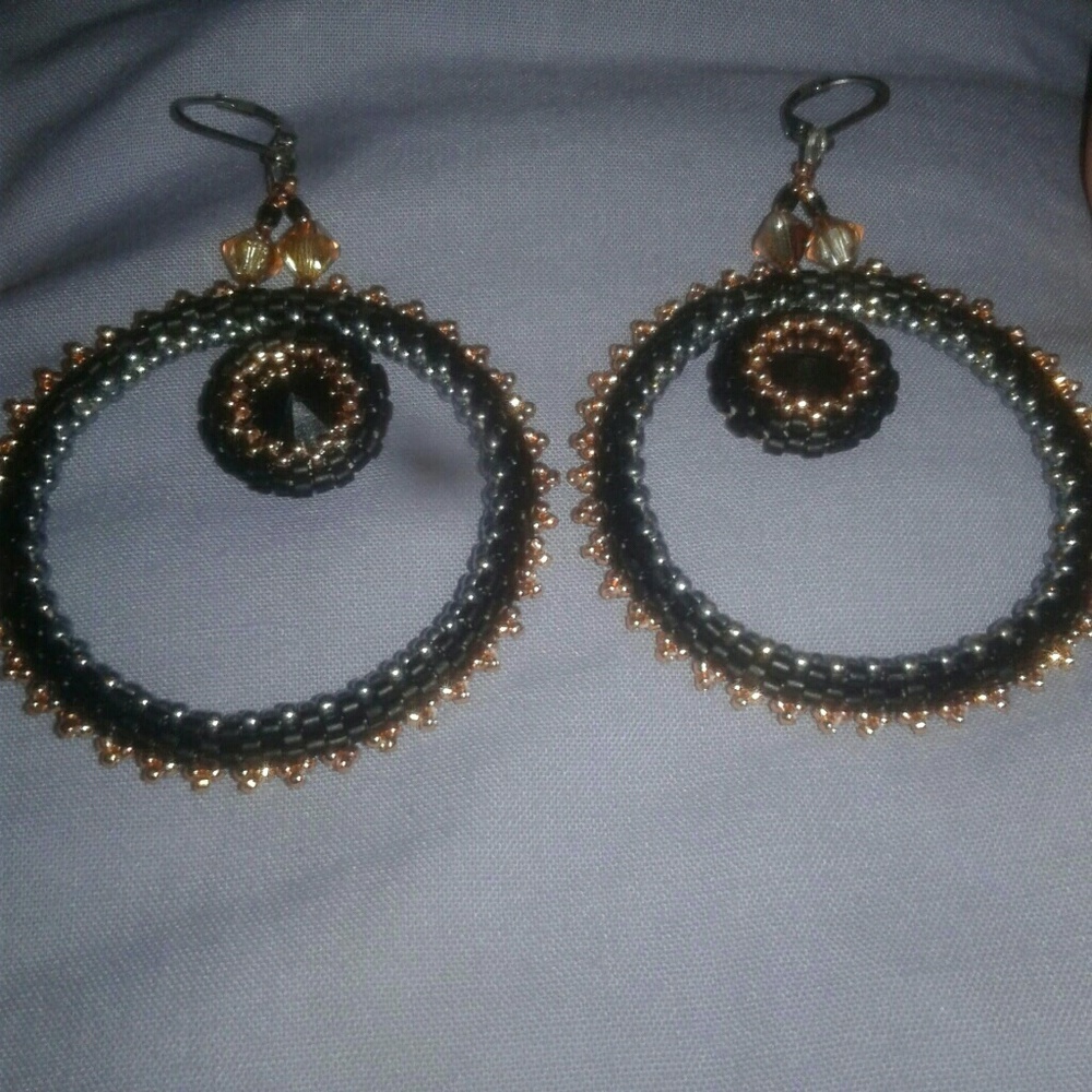 Hoop ring earrings - Picture 2 of 6